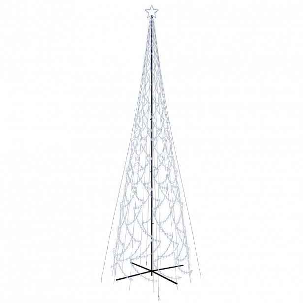 vidaXL Vánoční stromek kužel 3000 studených bílých LED diod 230x800 cm
