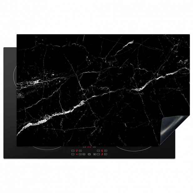 MuchoWow KRYT NA INDUKČNÍ DESKU Mramorový vzhled - Černá - Luxusní 80x52.2 cm