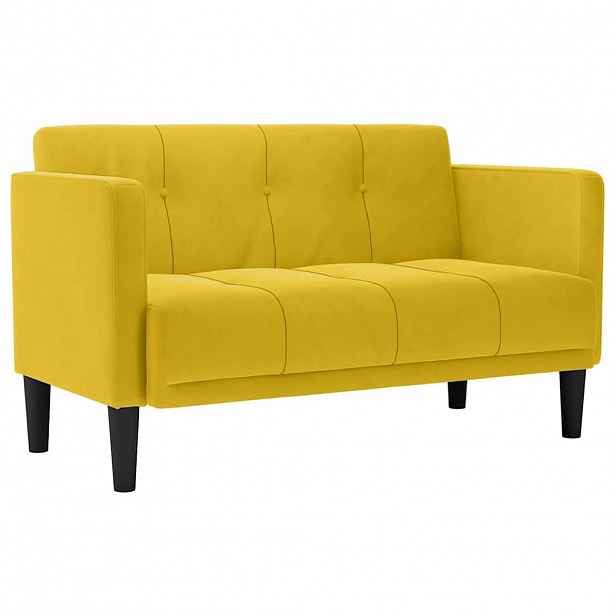 vidaXL Loveseat Sofa žlutá 111 cm samet