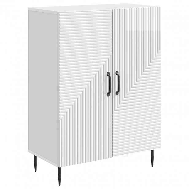vidaXL Servírovací skříň Bílá s vysokým leskem 66 x 34,5 x 89,5 cm