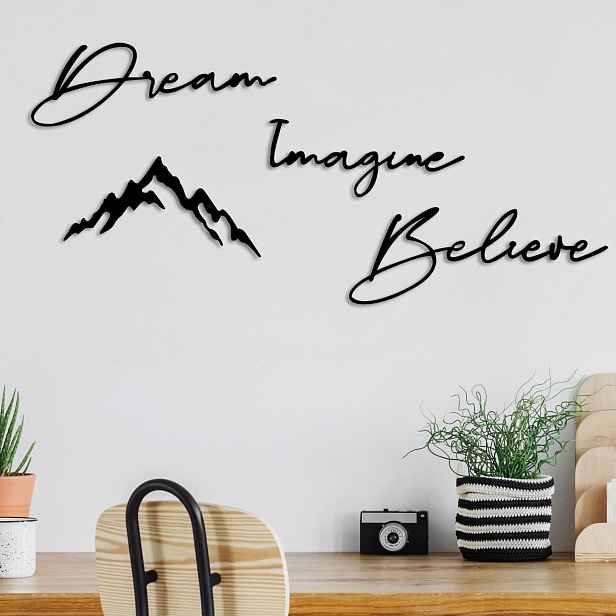 Wallity Nástěnná kovová dekorace Amazing Believe černá