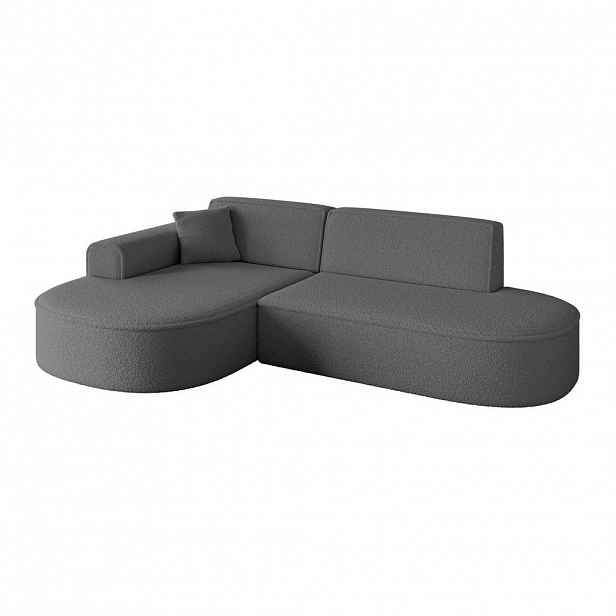 ALTDECOR ROHOVÁ SEDACÍ SOUPRAVA s otomanem vlevo MARI-L1 – 243 x 171 x 79 cm, šedá, buklé
