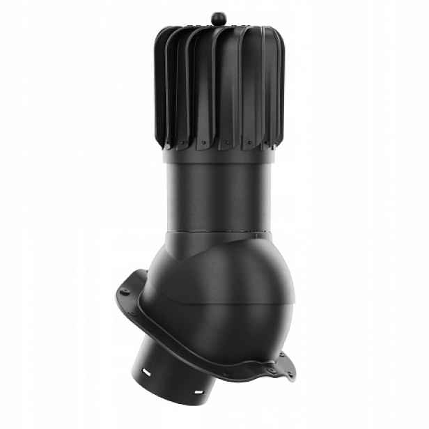 Rotační krb Rotoline pro plechovou střešní krytinu F fi 150 mm, podlouhlý, černý