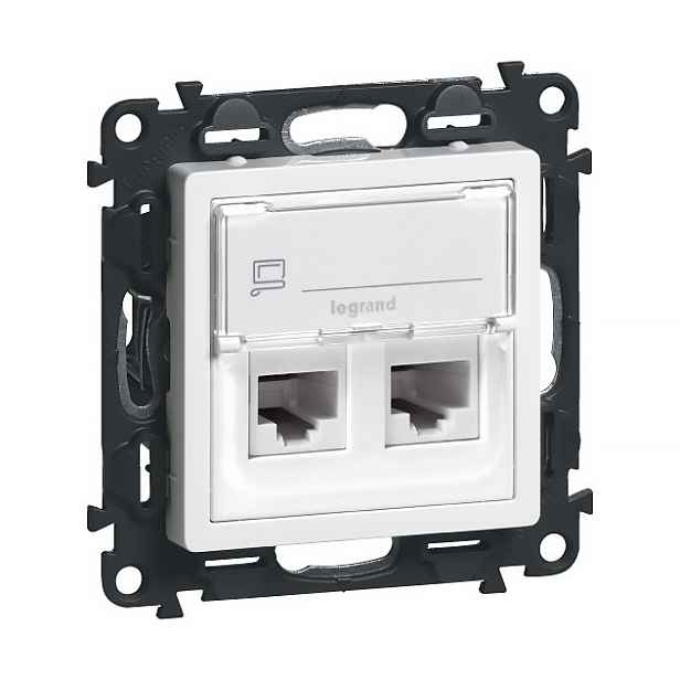 Zásuvka datová Legrand Valena Life CAT5e 2× RJ45 popisové pole bílá