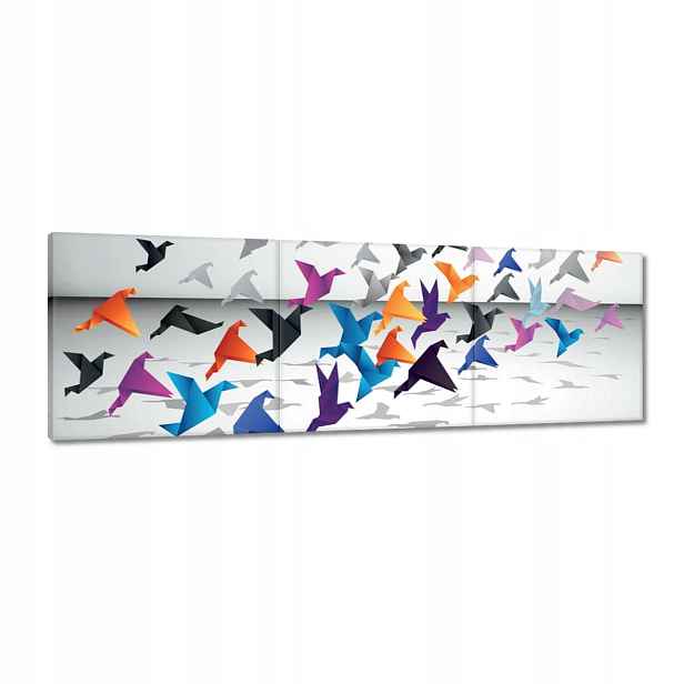 Obrazy 120x40 Origami Ptáci v letu
