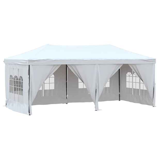 vidaXL Skládací party stan s bočními stěnami bílý 3 x 6 m