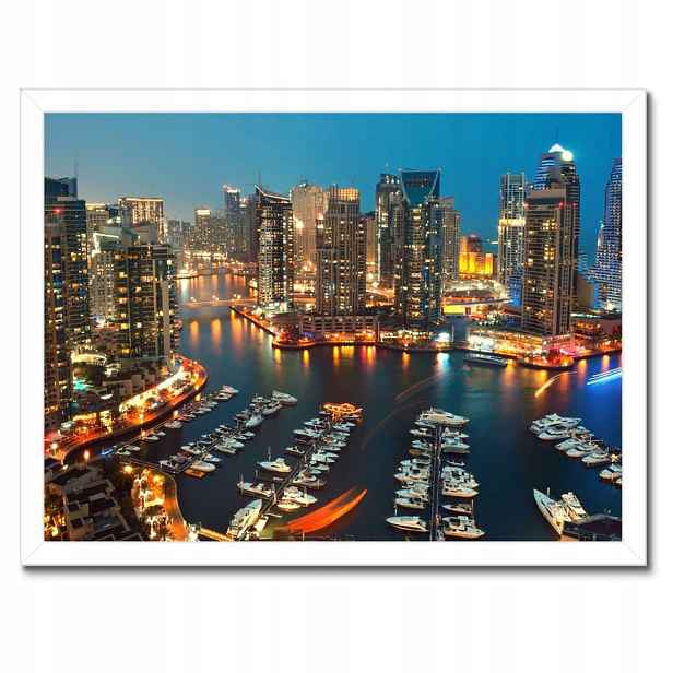 Plakáty v rámu 40x30 Dubaj v noci