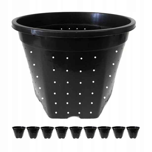 Květináč s dírkami, zakopaný, 7,5 l, 25 cm x 10 cm pro pěstování vánočních stromků v zemi