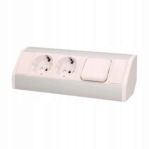 Nábytková zásuvka výlučnice Schuko bílo-stříbrná OR-GM-9002/W-G(GS) Orno