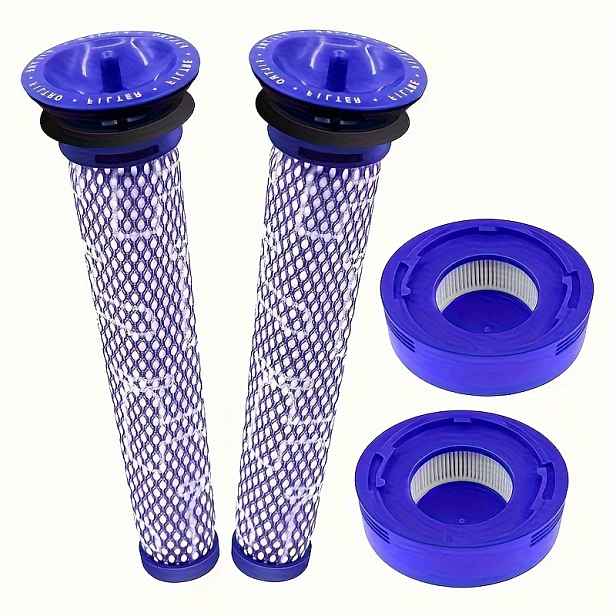 TEMU 4ks Sada Náhradních Vakuových Filtrů Kompatibilní pro Dyson V7, V8 V8 Bezdrátový Vysavač, 2 Předfiltry a 2 Postfiltry pro Dyson V6 V7 V8 DC59