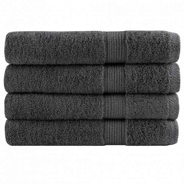 vidaXL Prémiové ručníky SOLUND 4 ks antracitové 100x200 cm 600 g/m²