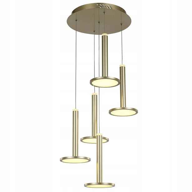 Závěsná lampa Pendel Zwis Oliver Zlatá Led 5xE27 3360lm Nastavitelná Italux