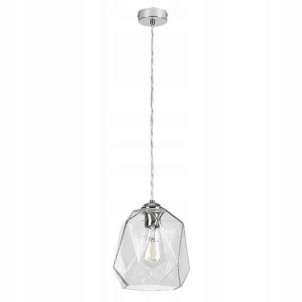 Chromová závěsná lampa Shivani s jemným světlem nad stolem Rabalux