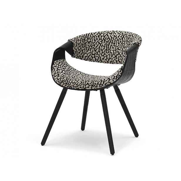 Designová jídelní židle SAROLTA - béžová / černá