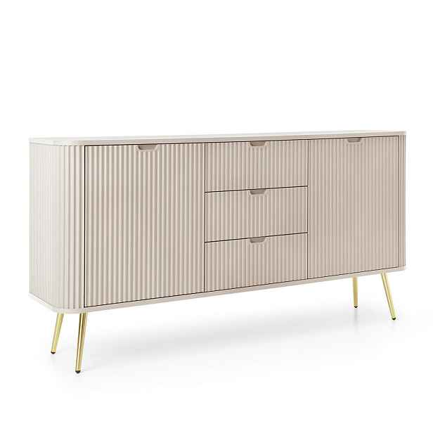 MASSENO KOMODA ZENZERO, 168/87/39 cm se 3 zásuvkami a 2 dvířky, kašmírová