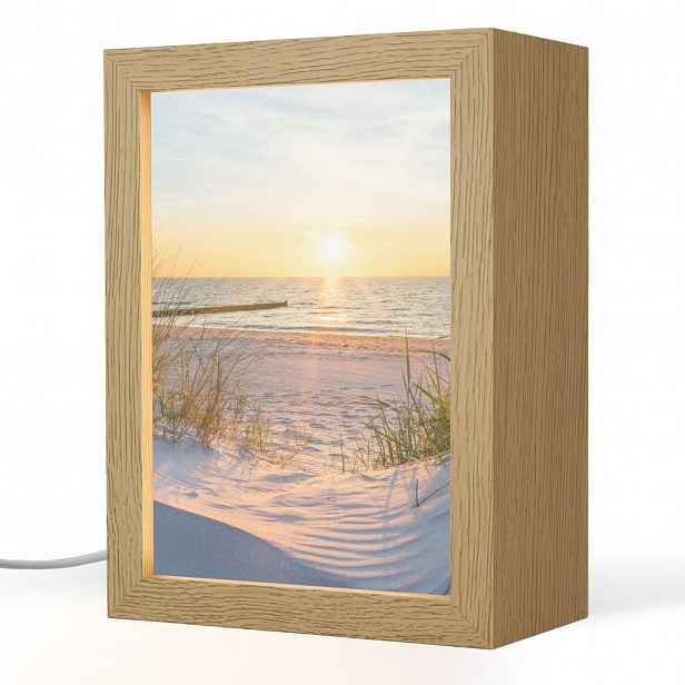OnlyWow STOLNÍ LAMPA Pláž - Slunce - Duna - Tráva - Písek - Horizont 15x20 cm