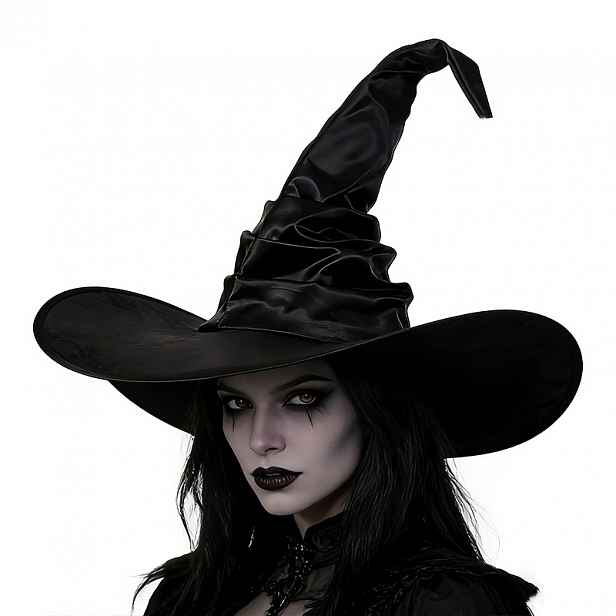 TEMU 1 ks Čapka čaroděje Harry Potter, Halloweenská čarodějnická čepice, Rukáv, Široký okraj, Špičatá čepice, Tmavý gotický styl, Cosplay párty
