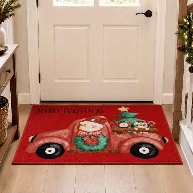 Vánoční rohožka - předložka TABA NATALE červená motiv IX. 50x80 cm Mybesthome