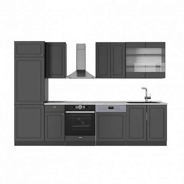 Vicco KUCHYŇSKÝ KOUT Fame-Line Anthrazit-Gold Landhaus 300 cm , PD Mramor