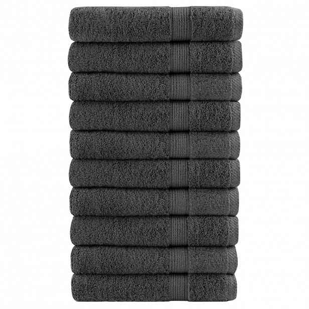 vidaXL Prémiové ručníky SOLUND 10 ks antracitové 100x200 cm 600 g/m²