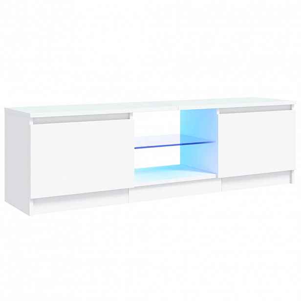 vidaXL TV skříňka s LED osvětlením bílá 120 x 30 x 36 cm