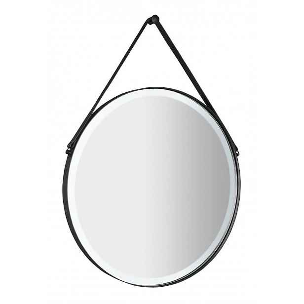 Sapho - Zrcadlo Orbiter s LED osvětlením, průměr 60 cm, matná černá ORL060