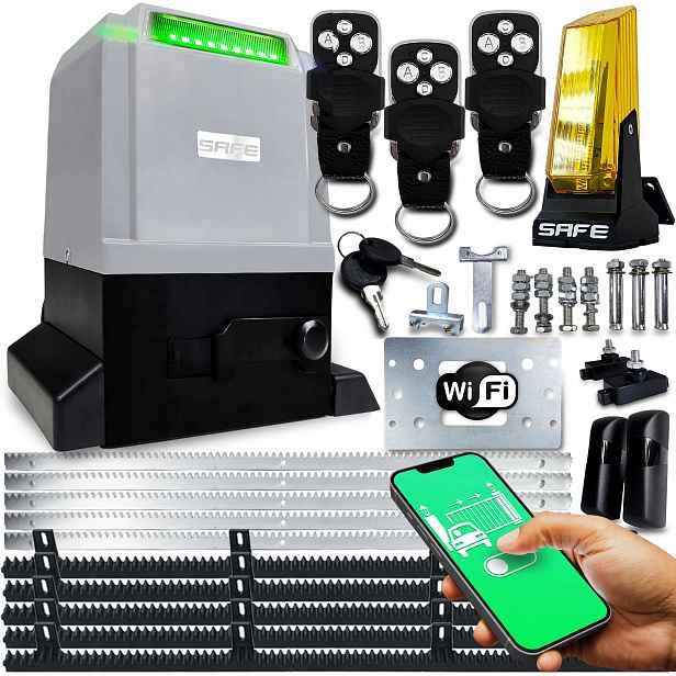 Set Pohon Pro Posuvnou Bránu 800kg 3 x dálkové ovládání lišty lampa Wifi Forto