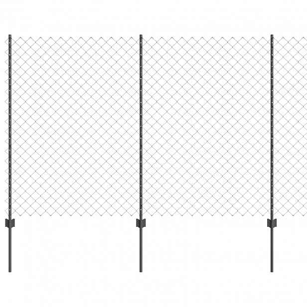 vidaXL Plot s řetězovým odkazem a sloupkem 25 x 1,5 m Pozinkovaná ocel