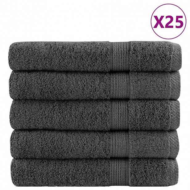 vidaXL Prémiové ručníky SOLUND 50 ks antracitové 100x200 cm 600 g/m²