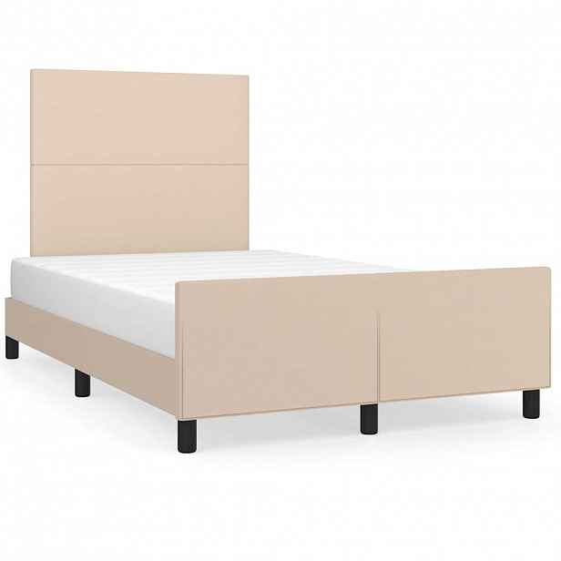 vidaXL Rám postele s čelem cappuccino 120x200 cm umělá kůže