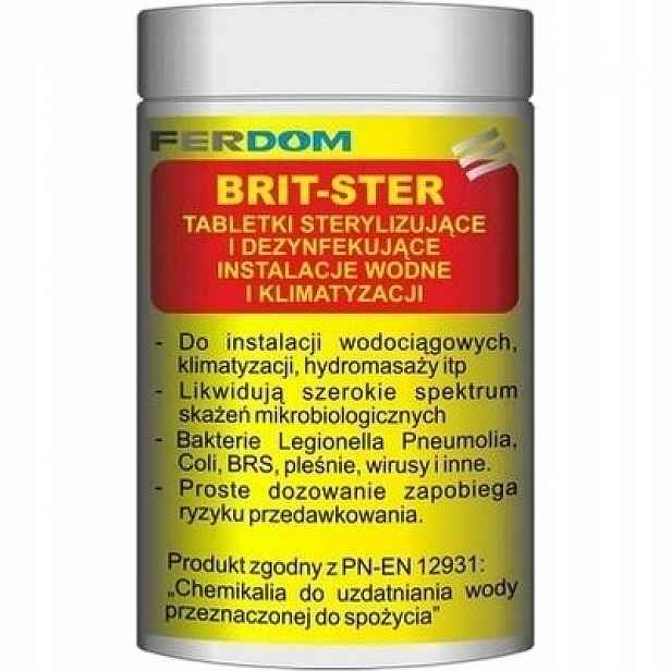 Ferdom Brit-Ster 60tab dezinfekce vodovodního systému Co a Cow, Efektivní