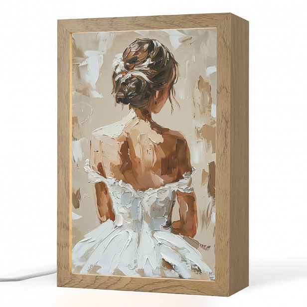 OnlyWow STOLNÍ LAMPA Žena - malba - abstraktní - béžová - moderní 20x30 cm