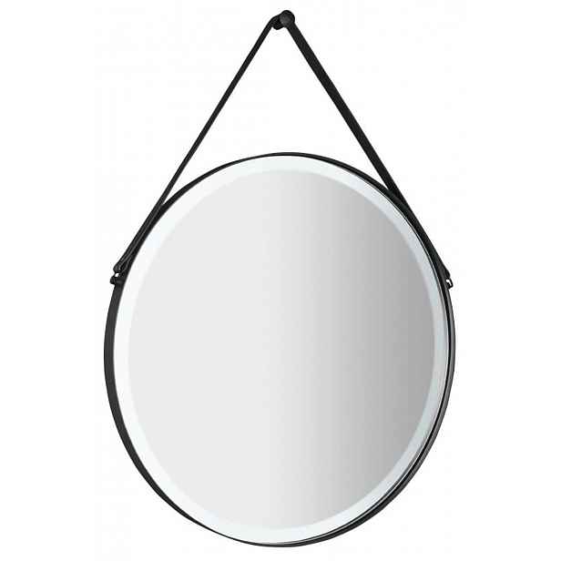 Sapho - Zrcadlo Orbiter s LED osvětlením, průměr 70 cm, matná černá ORL070
