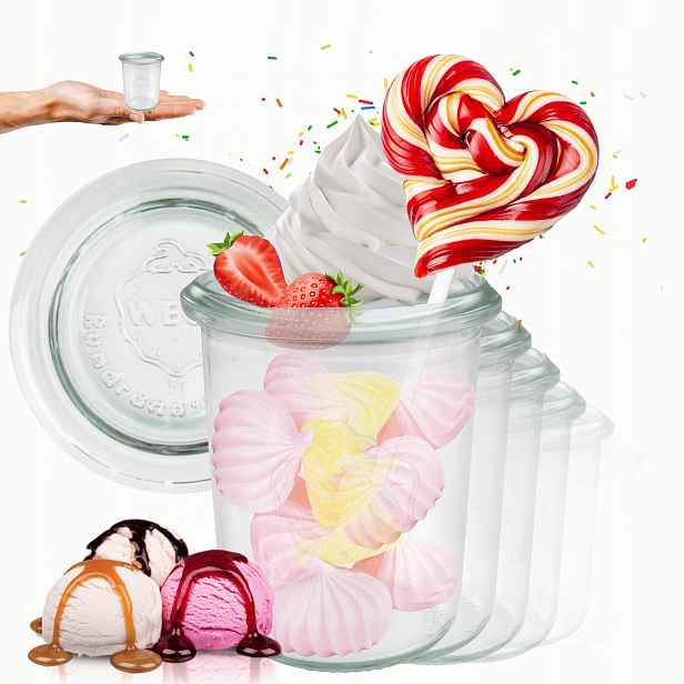 Sklenice Weck 160 ml sklenice ozdobné Mold koření víka sklo 12 Ks
