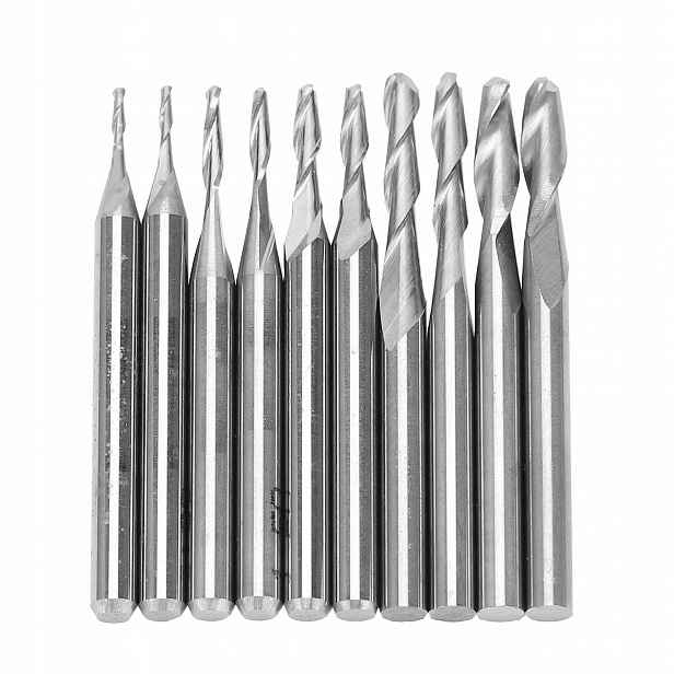 Spirálové dokončovací frézy pro gravírování 1mm-1,375mm 10 ks