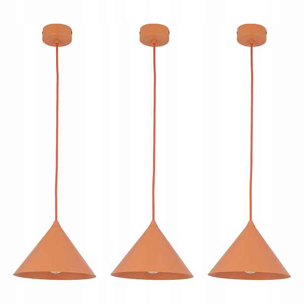 Tk Lighting Sada 3x Závěsná Stropní Svítidlo Pendel Cono Béžová Metal E27