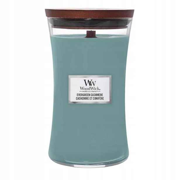 Vonná sójová svíčka Evergreen Cashmere Woodwick 1 ks