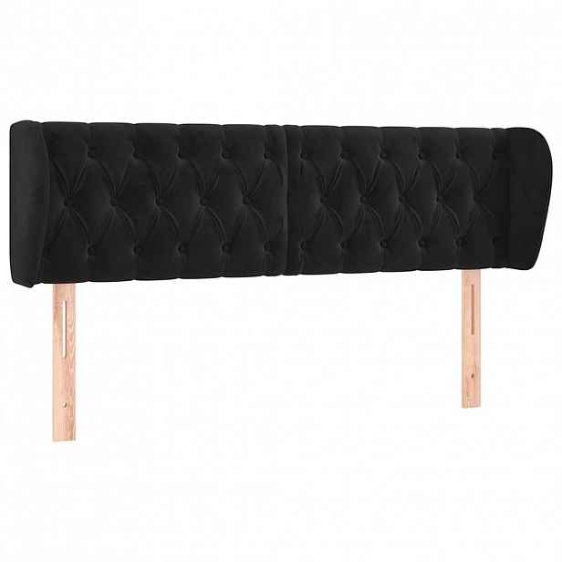 vidaXL Čelo postele typu ušák černé 163x23x78/88 cm samet