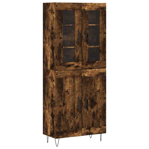 vidaXL Skříň highboard kouřový dub 69,5 x 34 x 180 cm kompozitní dřevo