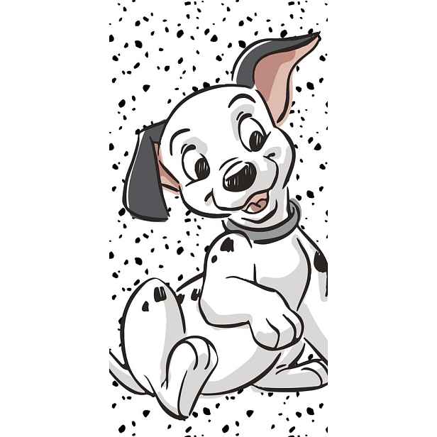 Černobílá bavlněná dětská osuška 70x140 cm 101 Dalmatians "Lucky" – Jerry Fabrics