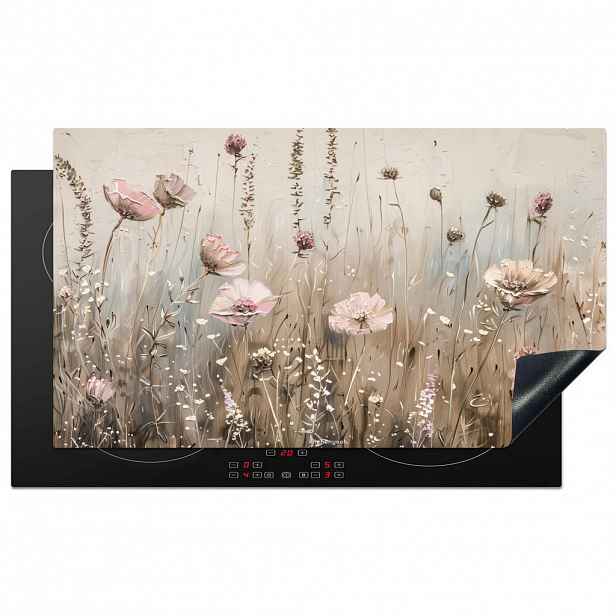 MuchoWow KRYT NA INDUKČNÍ DESKU Květiny - Béžová - Suché květiny 91.6x52.7 cm