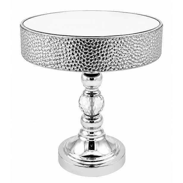 Podnos Na Dorty Košíčky Ovoce ⌀25cm M JX356-C Stříbrný Sladký Stůl