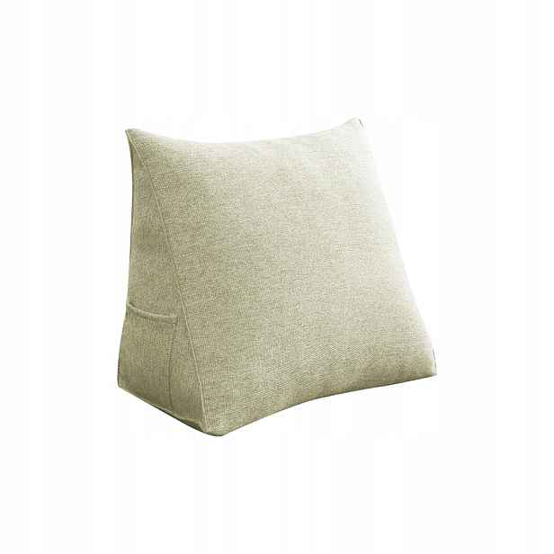 Polštář na čtení Opěrka zad Imitace lnu Opěrka hlavy Bílá 45x35 cm