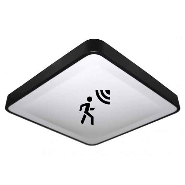 Prémiový stropní svítidlo Led panel nástěnný 24W Nw černý s pohybovým senzorem MV