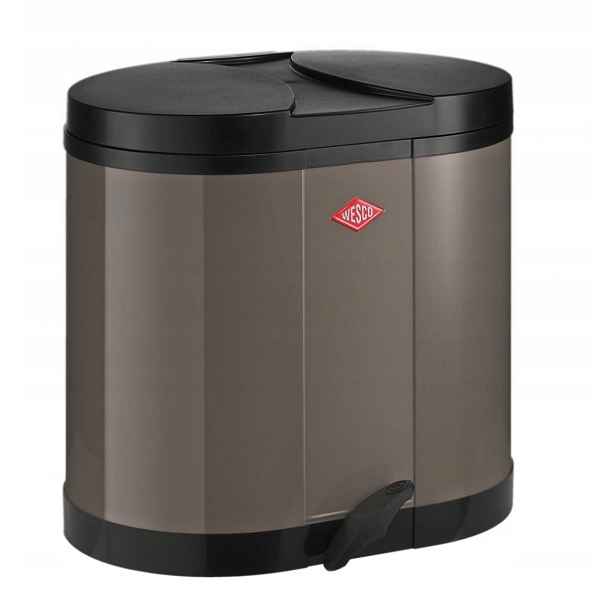 Segregační koš Wesco DoubleStand 2x15 l teplý šedý s pedálem
