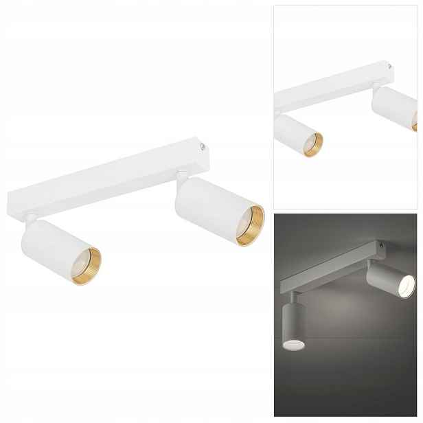 Spot bílý Amis – moderní design, dvě hlavice v showroomu Tk Lighting