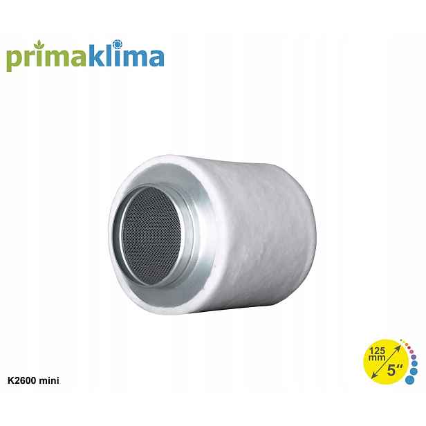 Uhlíkový filtr Prima Klima 160-240 m3 proti zápachu pro venkovní použití Ø 125 mm Growbox
