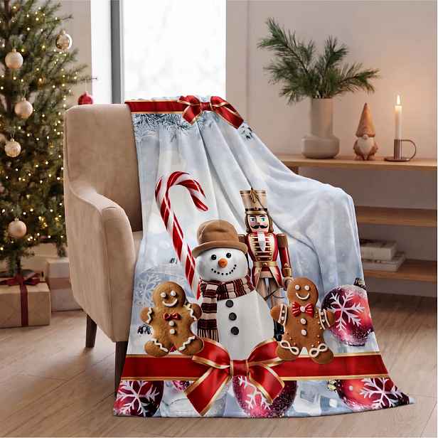 Vánoční deka s beránkem PLAID CHRISTMAS – vánoční kamarádi 130 × 160 cm