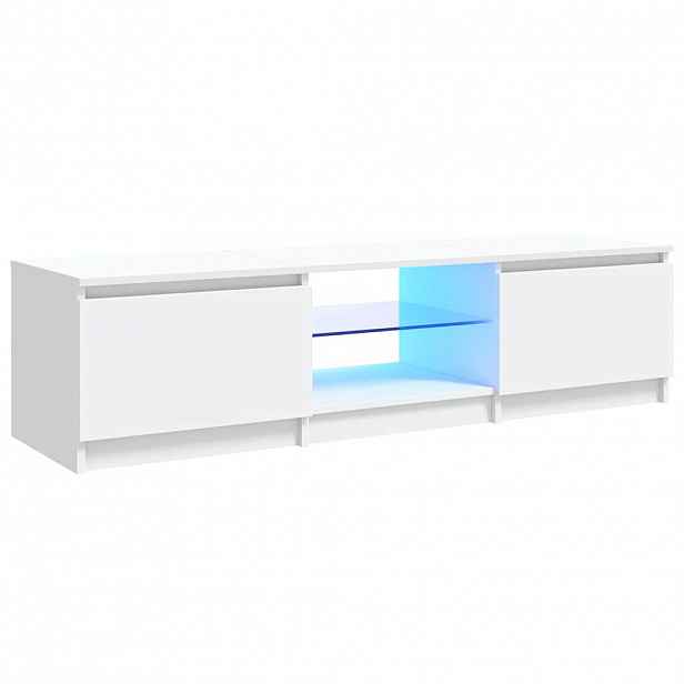 vidaXL TV skříňka s LED osvětlením bílá 140 x 40 x 36 cm