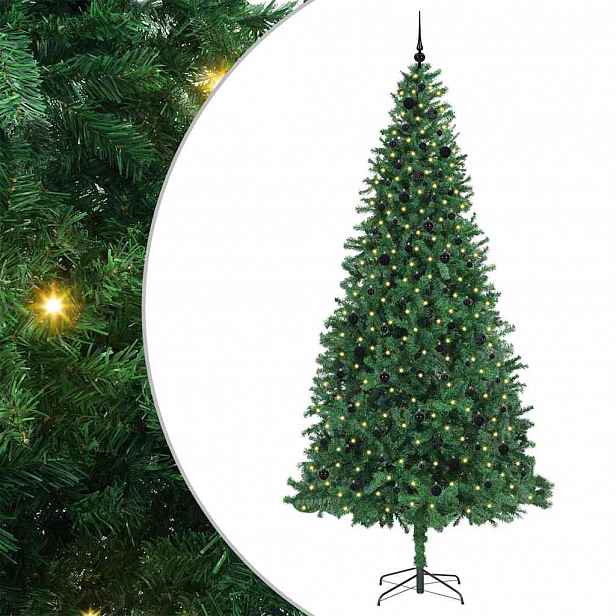 vidaXL Umělý vánoční stromeček Zelená 300 cm PVC, kov a plast